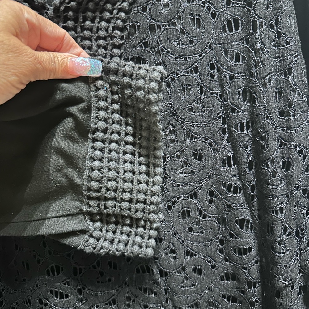 Shannon Ford Boho Black Crochet Women's Top - Picture 3 of 3
